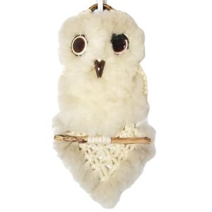 VINTAGE Macrame Owl Wall Hanging Decor Boho